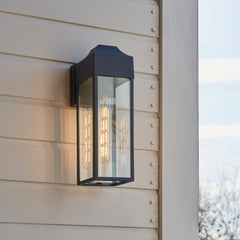 Parker Outdoor Wall Light - Matt Black / Brushed Silver