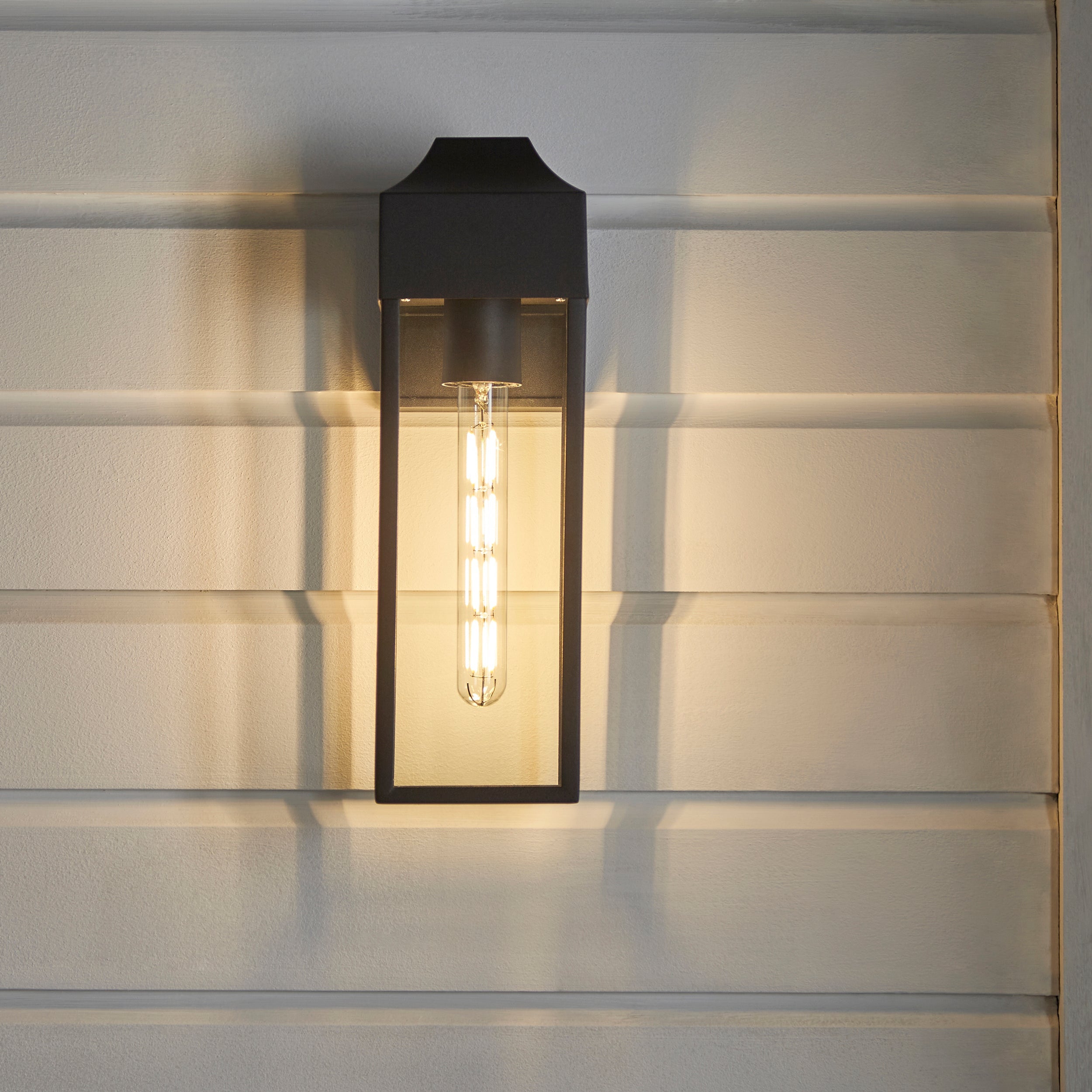 Parker Outdoor Wall Light - Matt Black / Brushed Silver