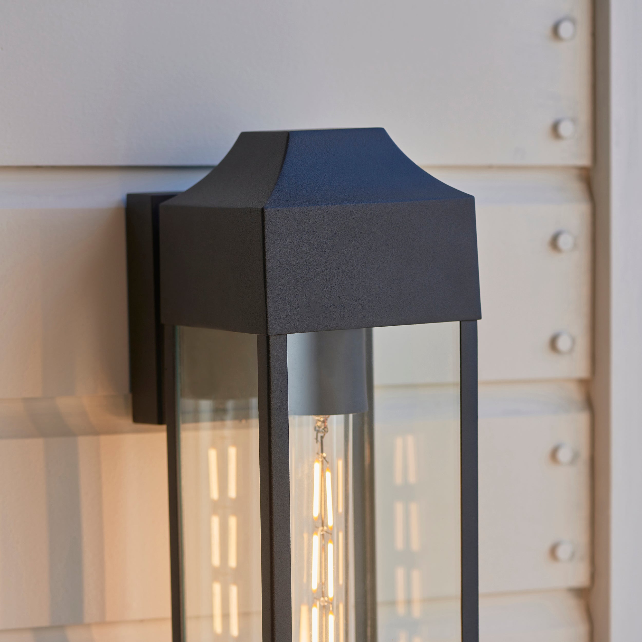 Parker Outdoor Wall Light - Matt Black / Brushed Silver