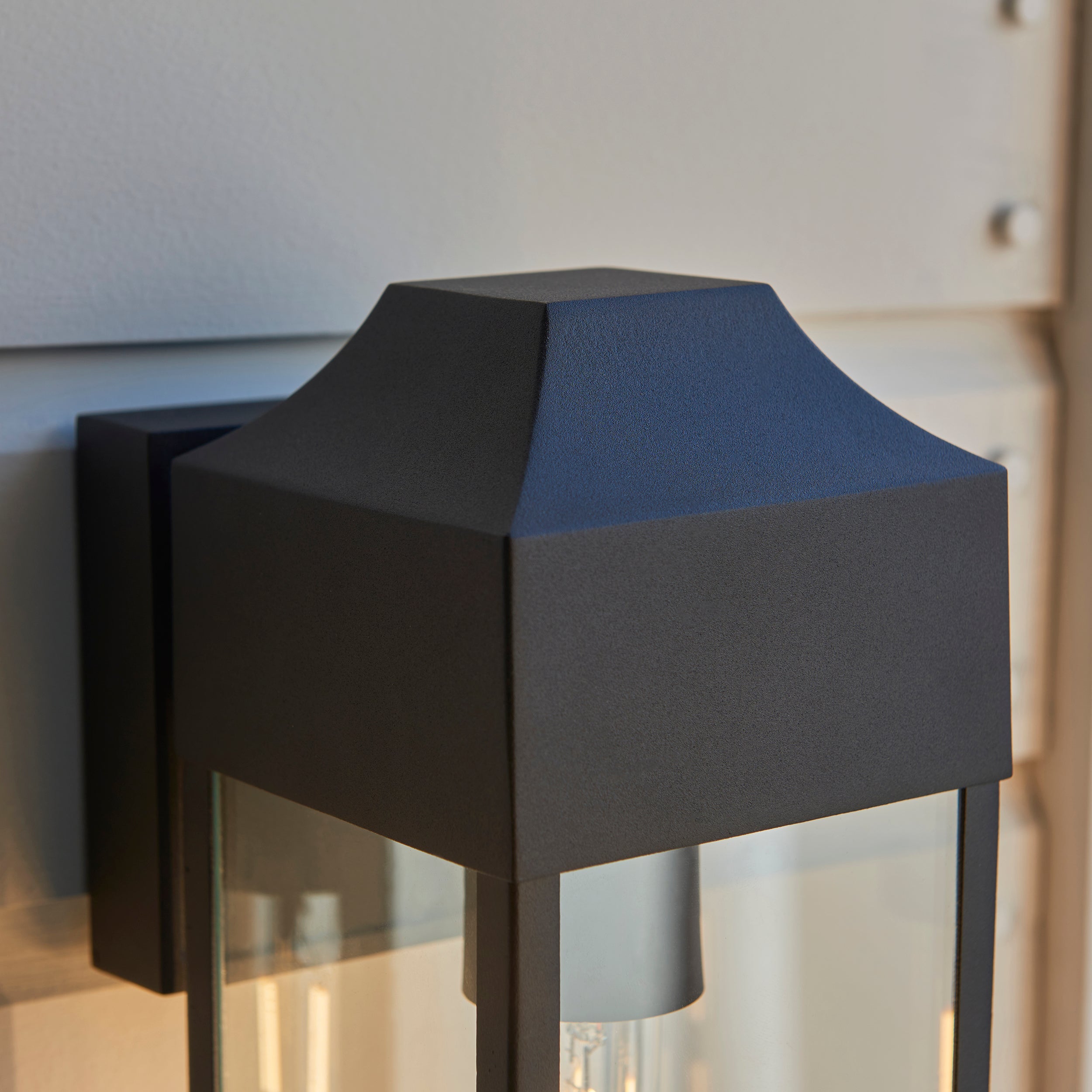 Parker Outdoor Wall Light - Matt Black / Brushed Silver