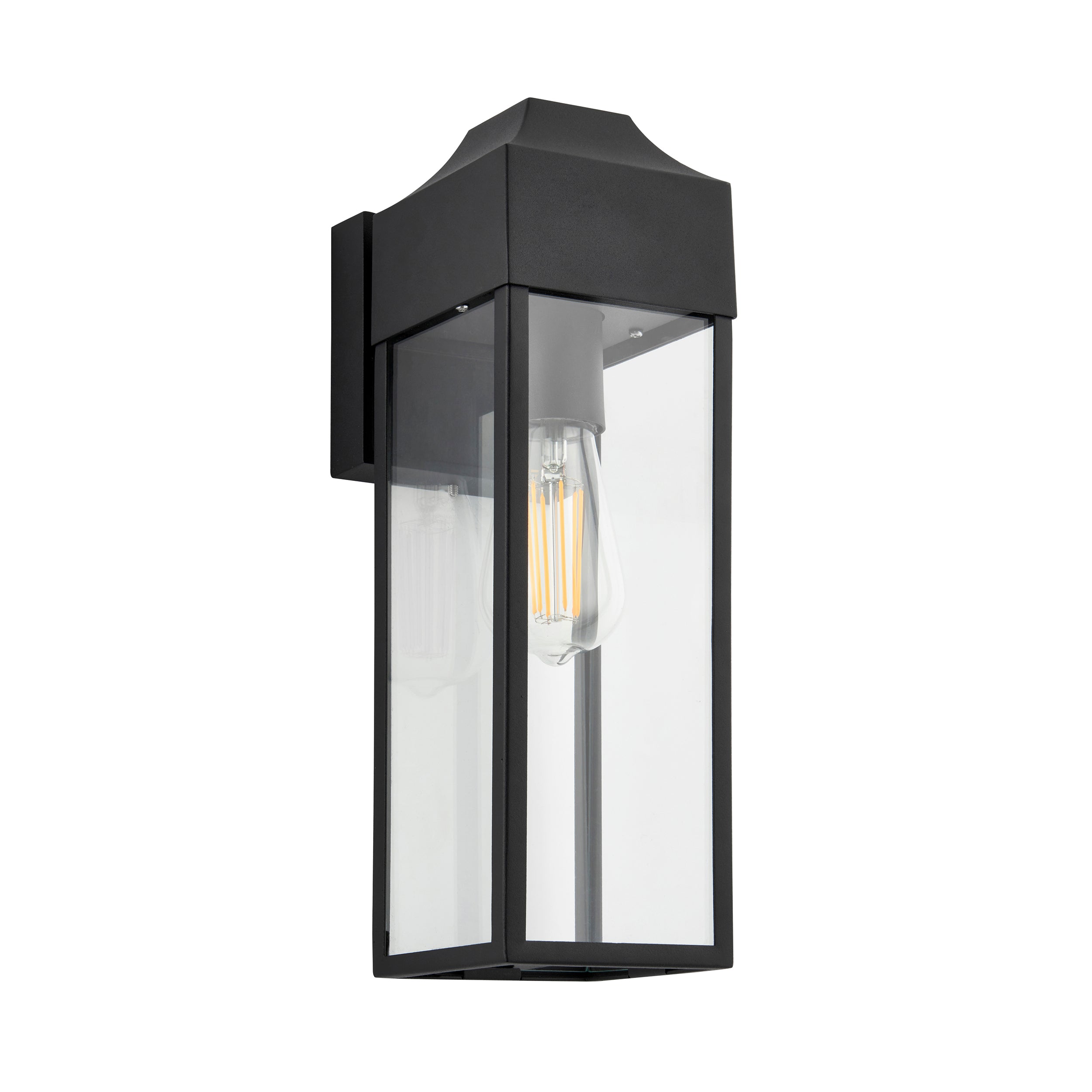 Parker Outdoor Wall Light - Matt Black / Brushed Silver