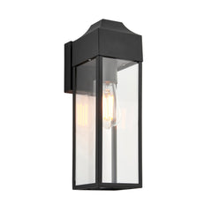 Parker Outdoor Wall Light - Matt Black / Brushed Silver