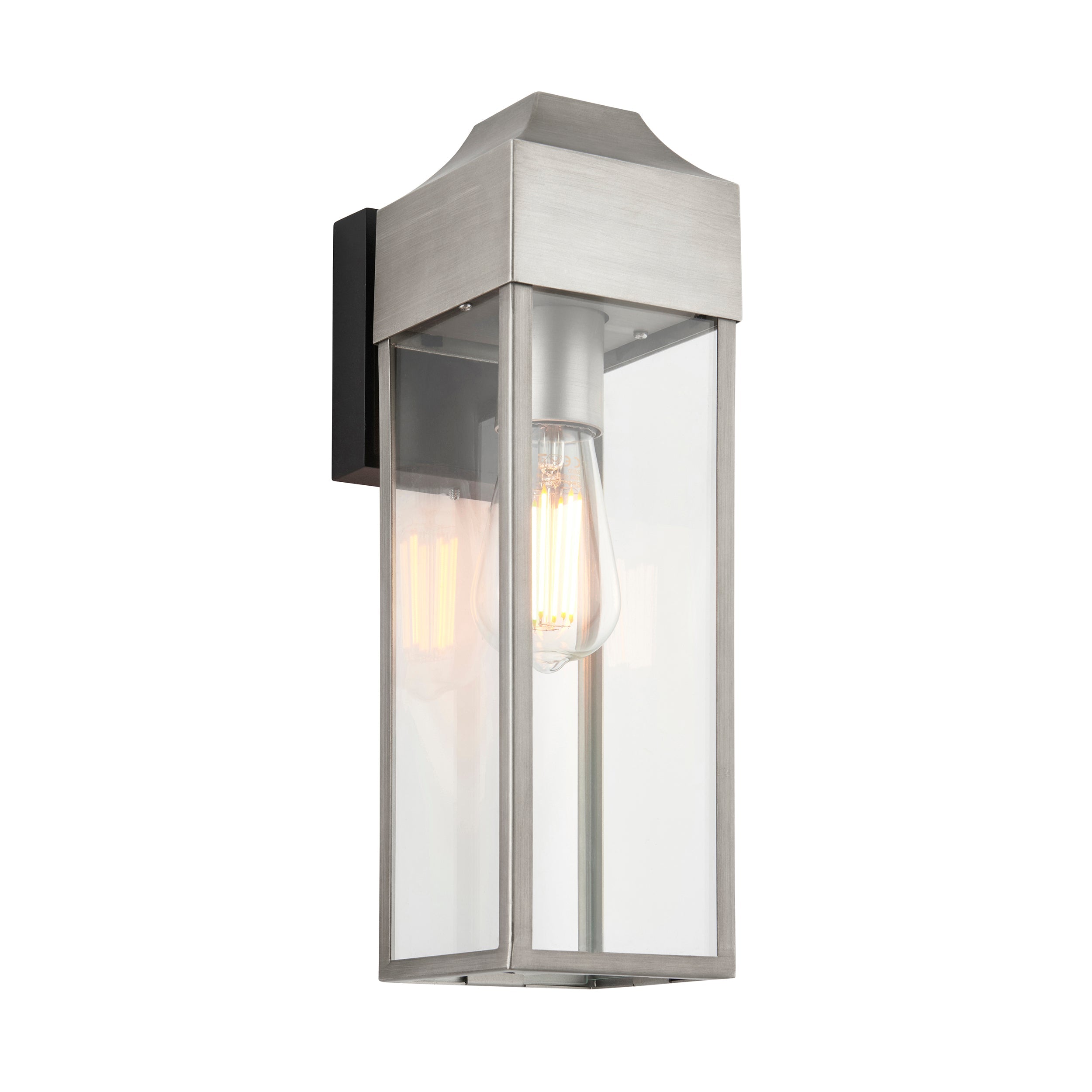 Parker Outdoor Wall Light - Matt Black / Brushed Silver