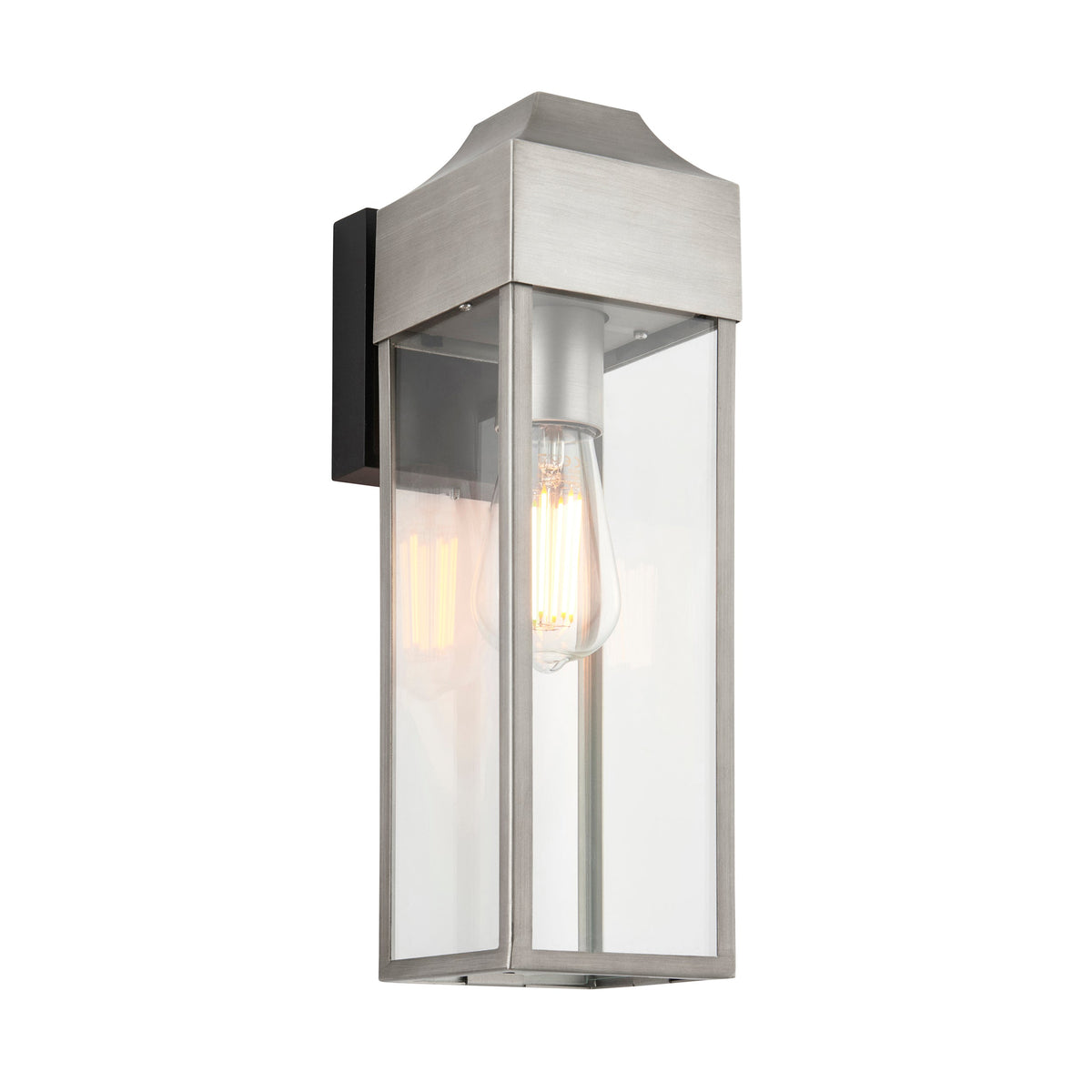 Parker Outdoor Wall Light - Matt Black / Brushed Silver
