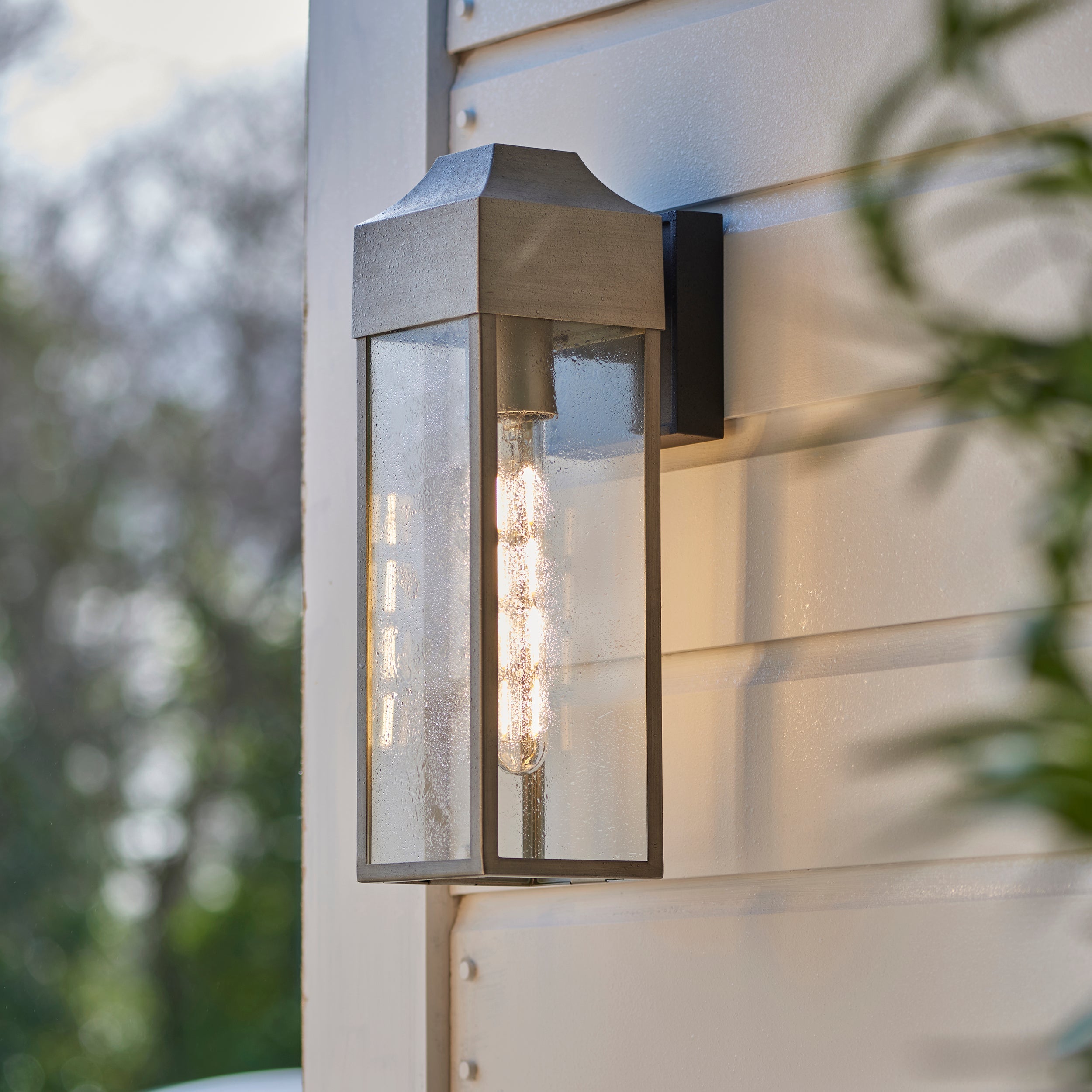 Parker Outdoor Wall Light - Matt Black / Brushed Silver