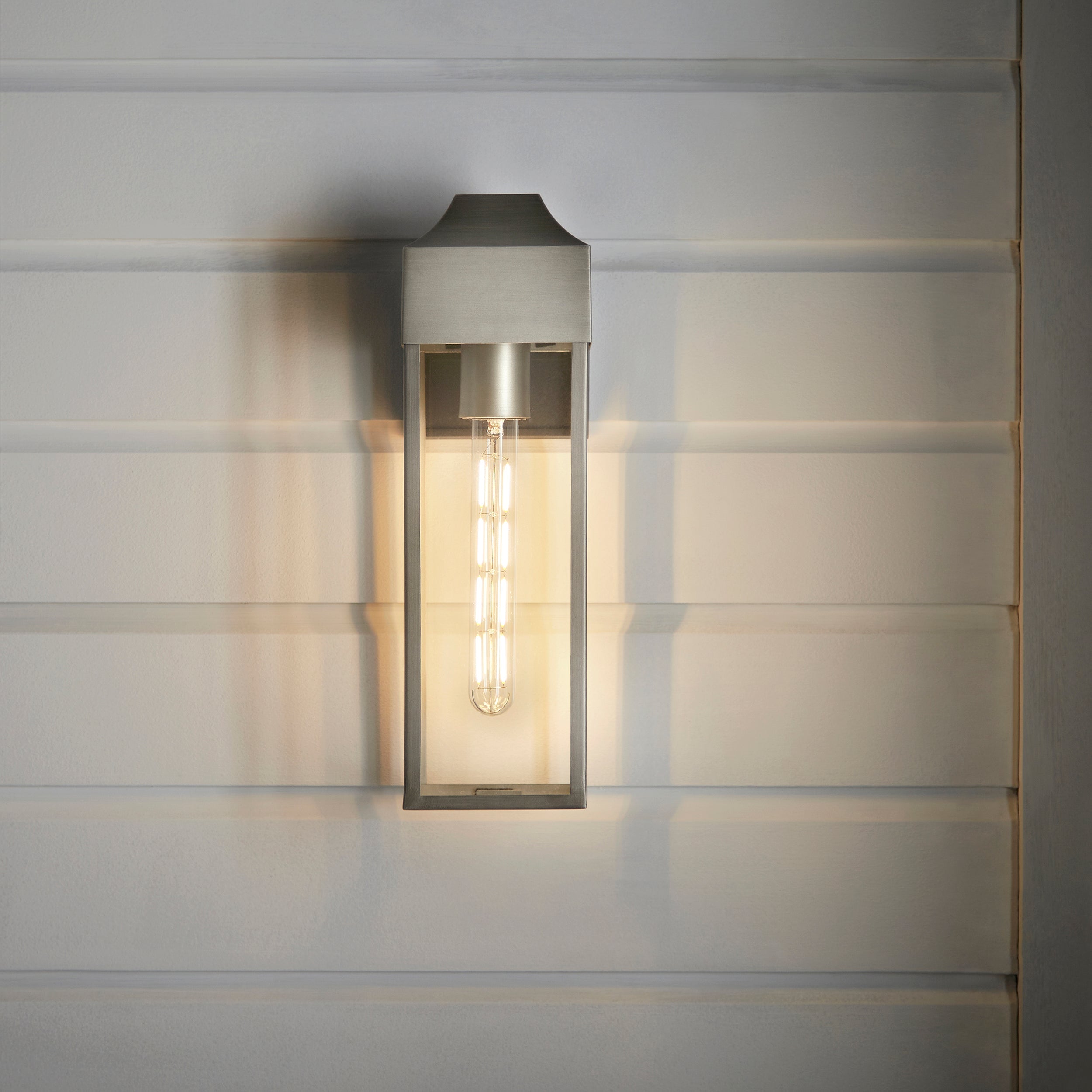 Parker Outdoor Wall Light - Matt Black / Brushed Silver
