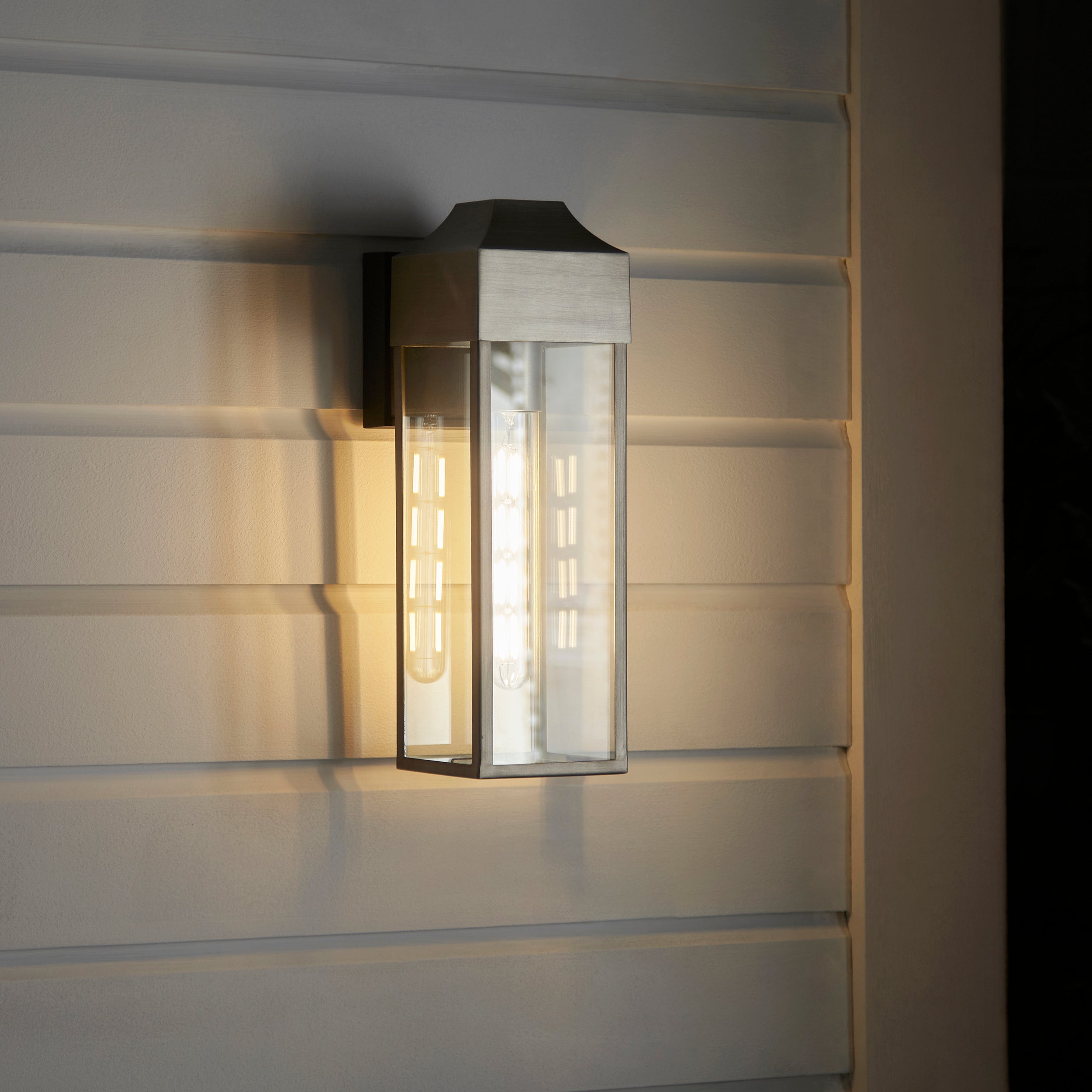 Parker Outdoor Wall Light - Matt Black / Brushed Silver