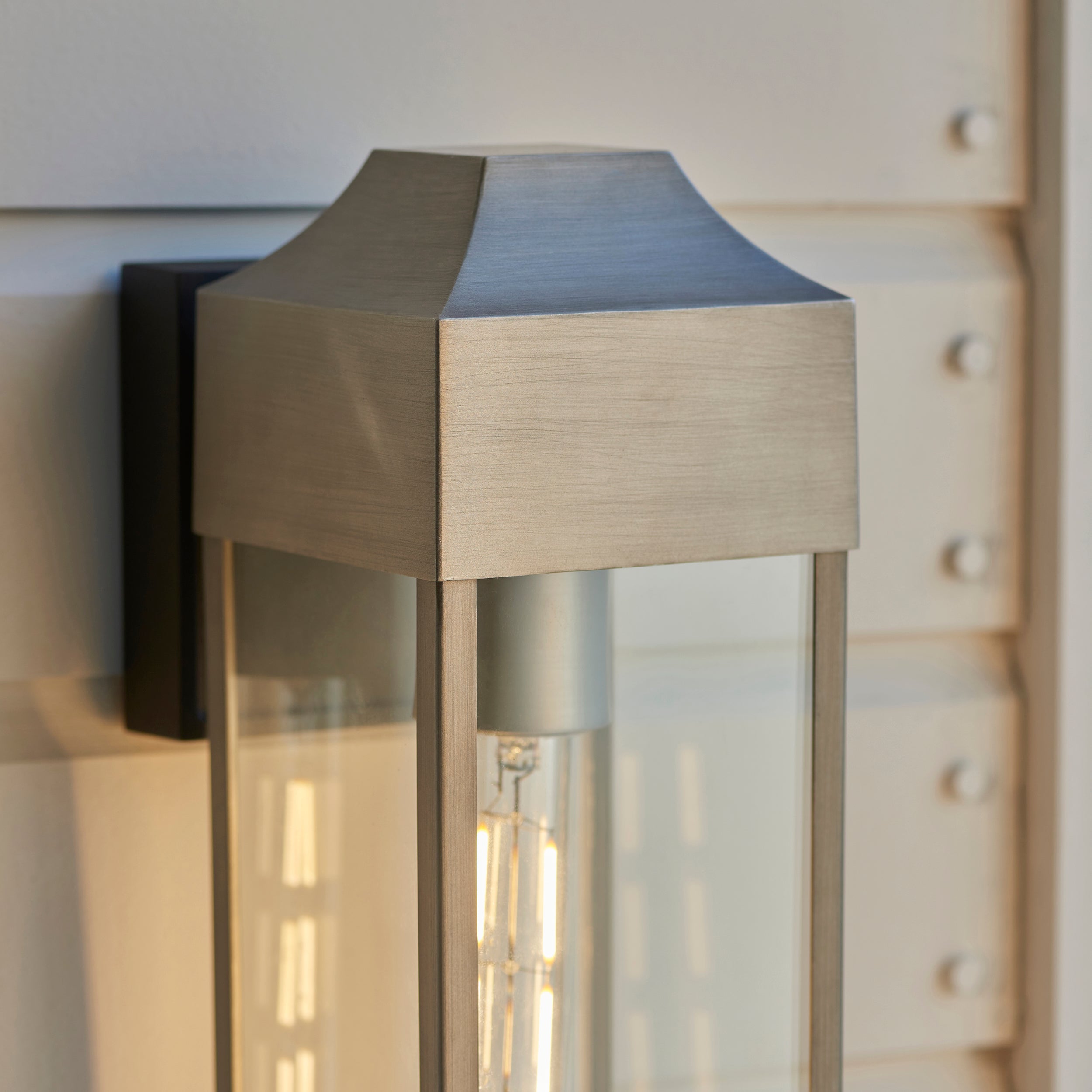 Parker Outdoor Wall Light - Matt Black / Brushed Silver