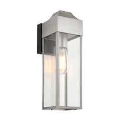 Parker Outdoor Wall Light - Matt Black / Brushed Silver