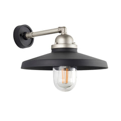 Piper Outdoor Wall Light -  Matt Black Brushed Silver