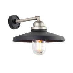 Piper Outdoor Wall Light -  Matt Black Brushed Silver