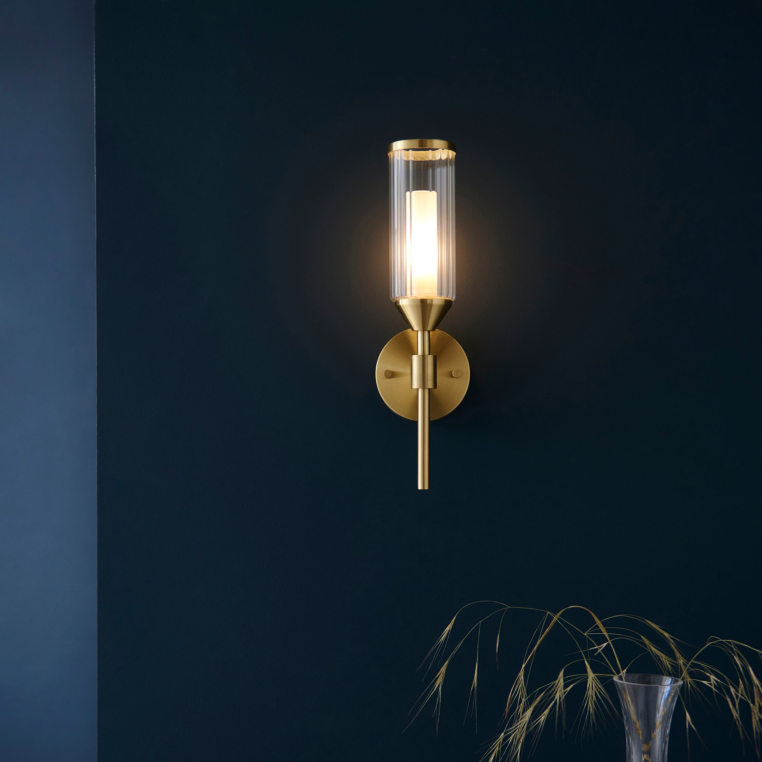 Hourglass Single Wall Light - Satin Brass