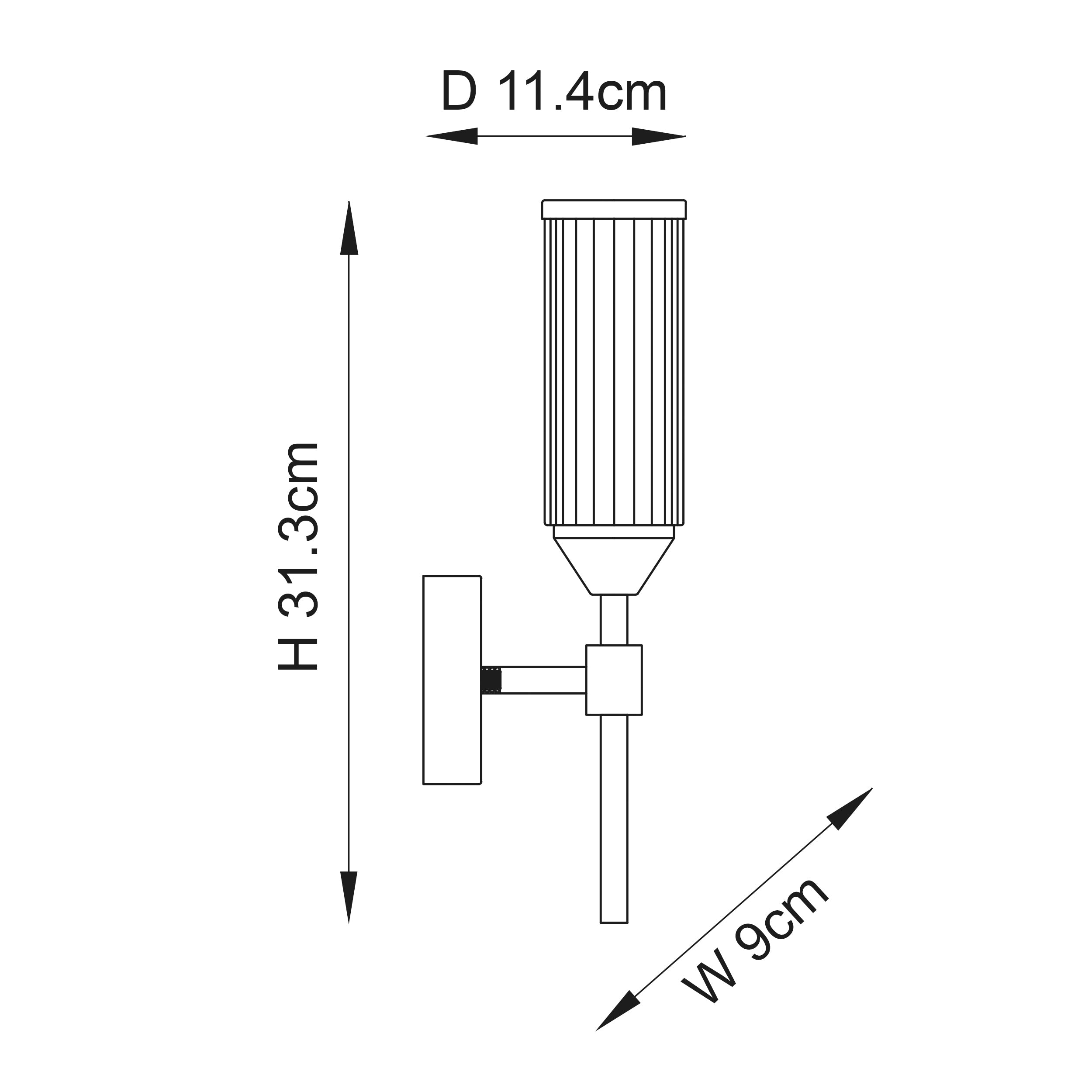 Hourglass Single Wall Light - Satin Brass