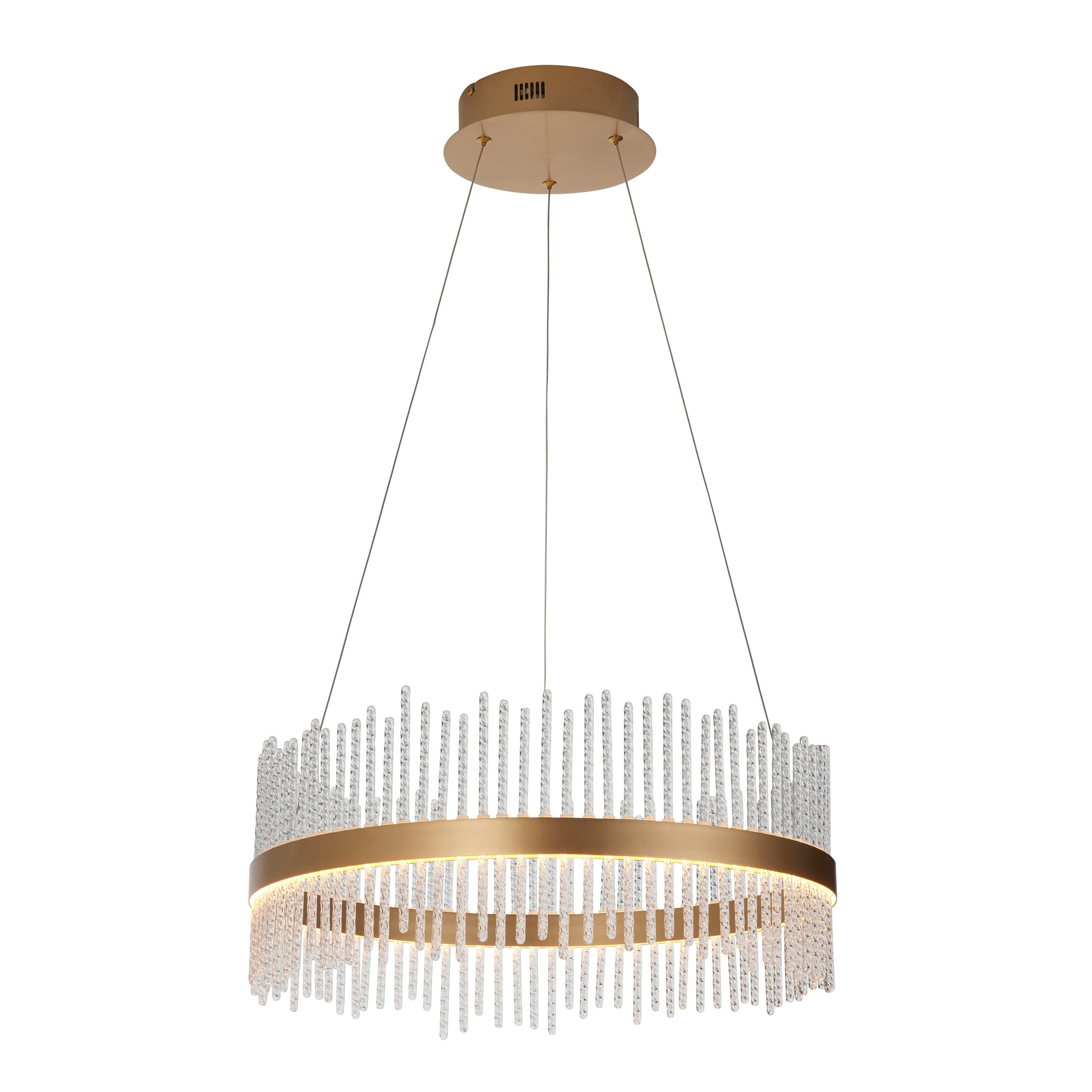 Carmen Glass Rod Ceiling Light - Brushed Gold / Chrome Various Sizes