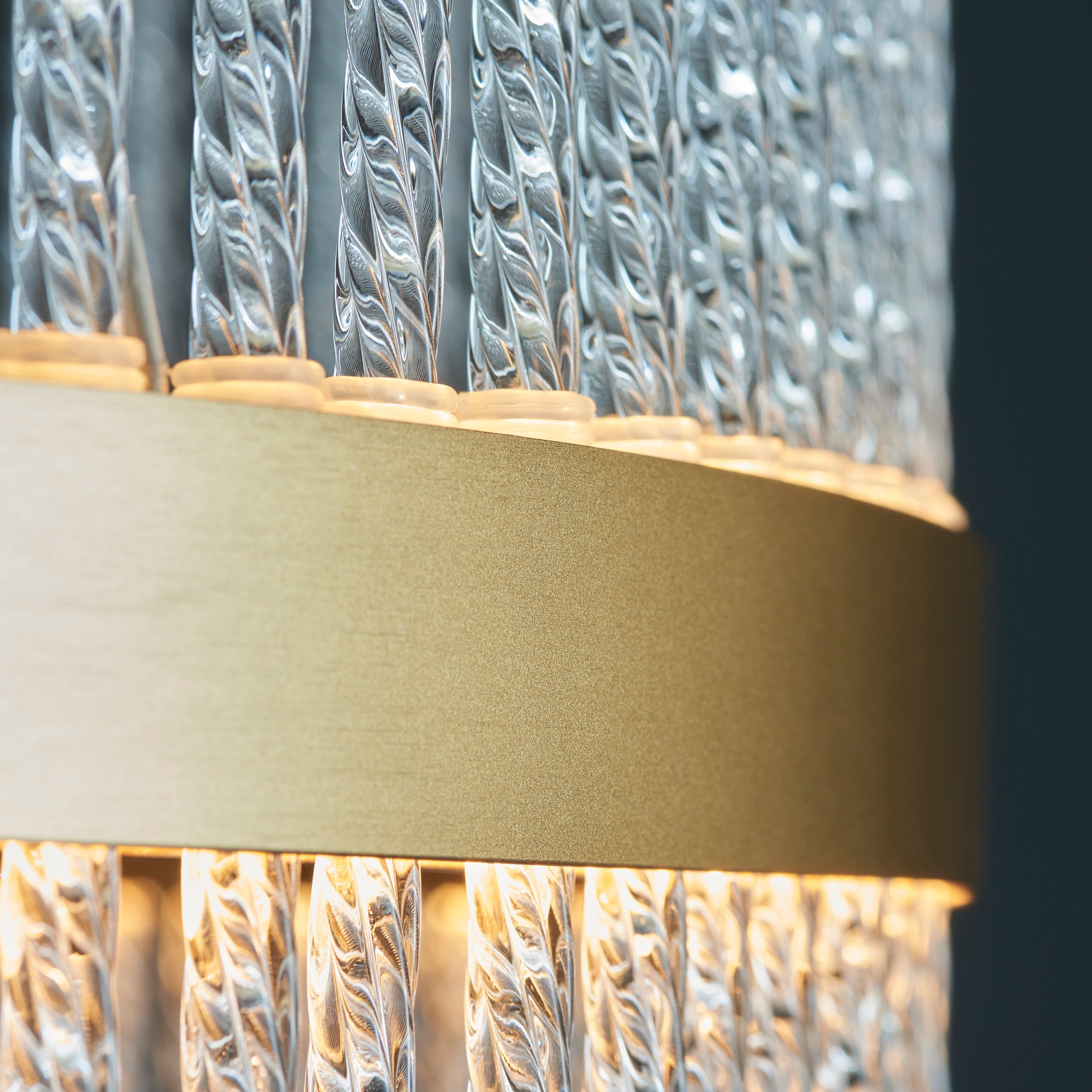 Carmen Glass Rod Ceiling Light - Brushed Gold / Chrome Various Sizes