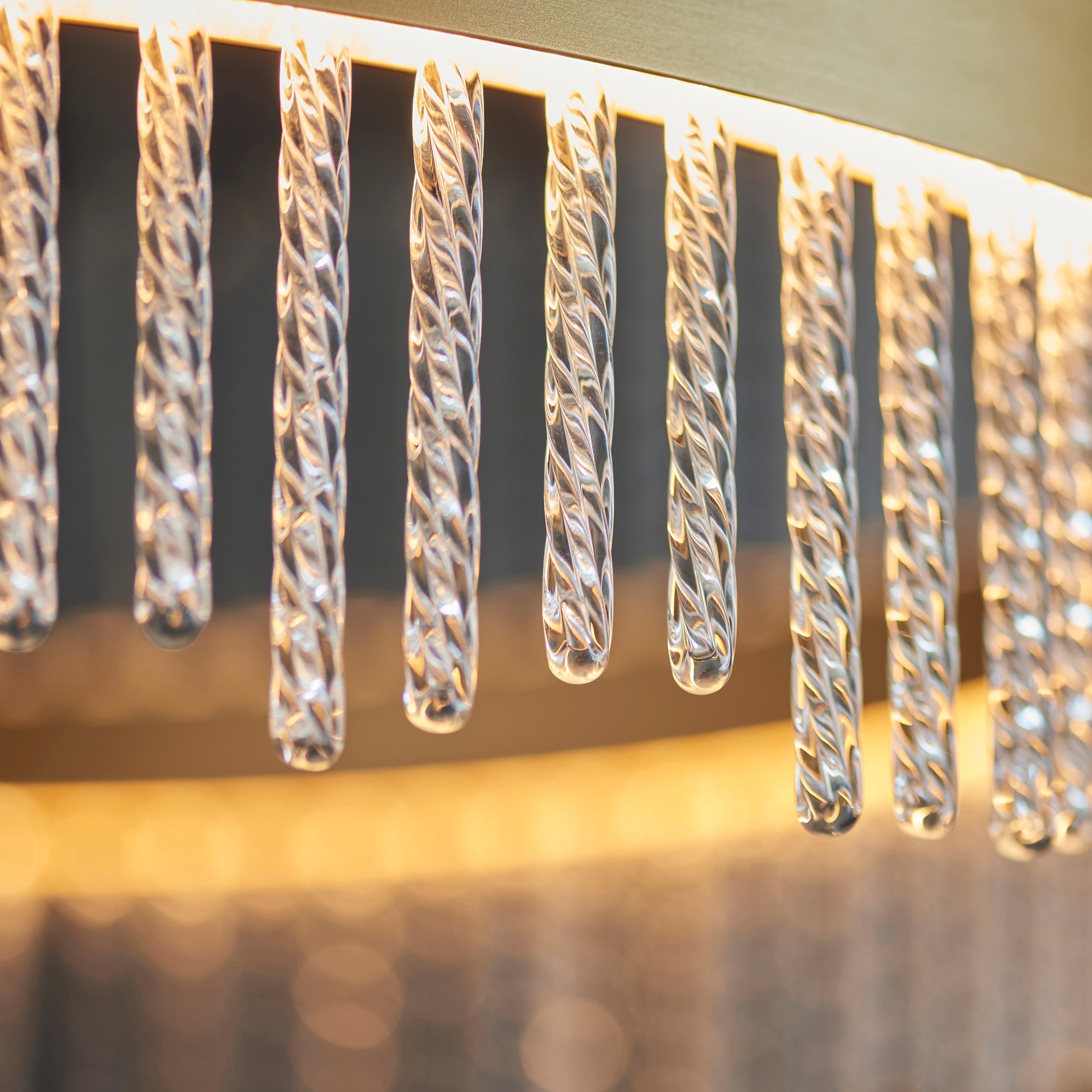 Carmen Glass Rod Ceiling Light - Brushed Gold / Chrome Various Sizes