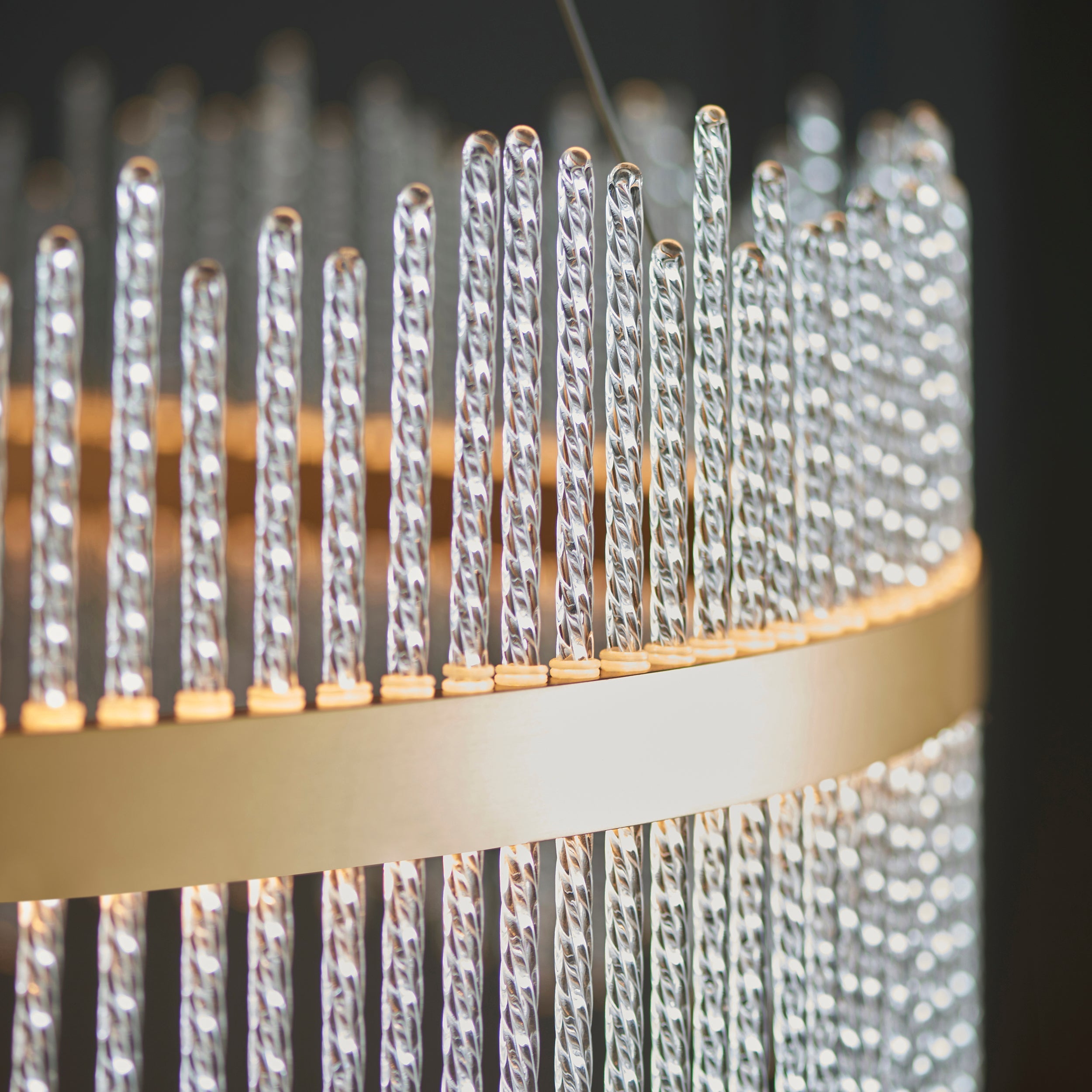 Carmen Glass Rod Ceiling Light - Brushed Gold / Chrome Various Sizes