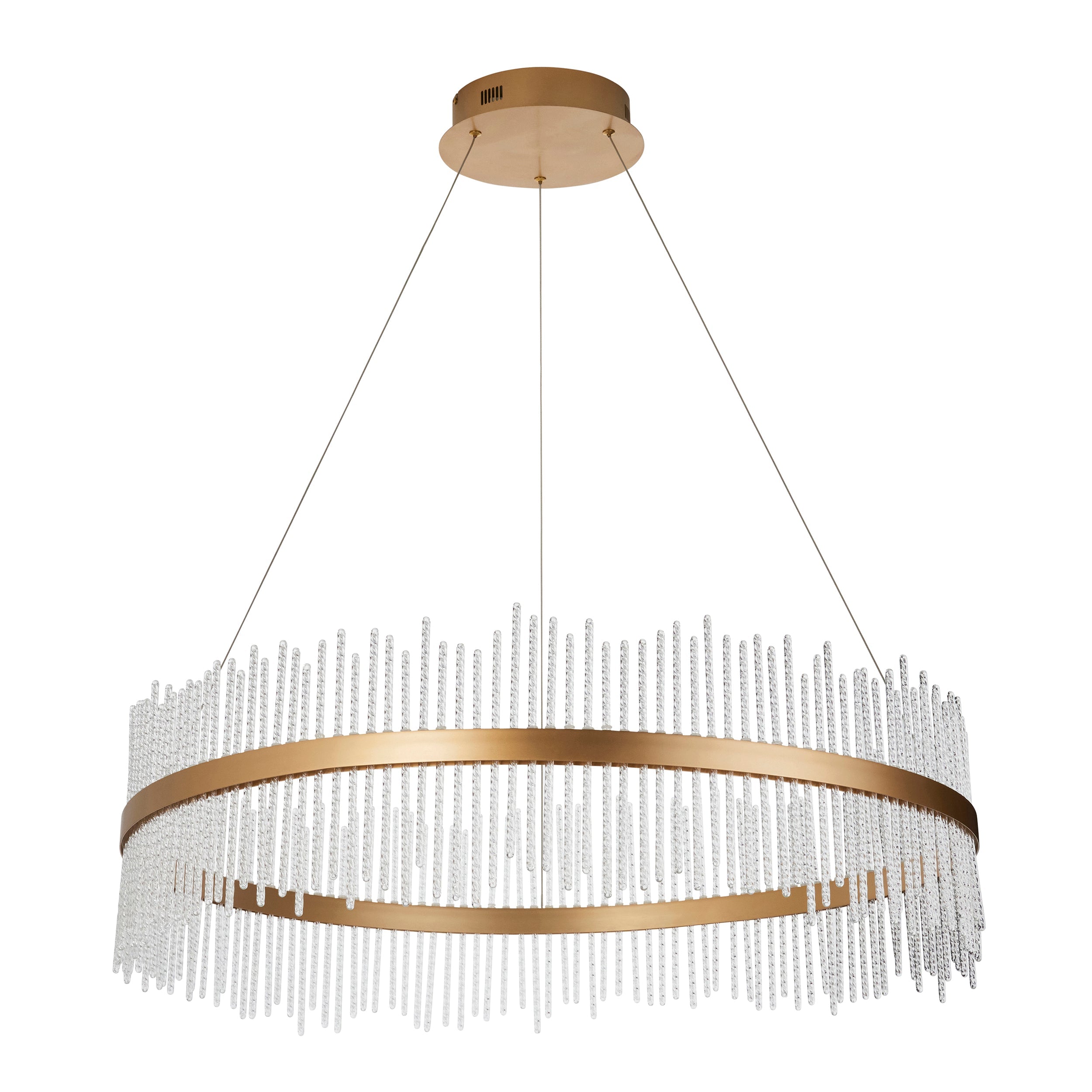 Carmen Glass Rod Ceiling Light - Brushed Gold / Chrome Various Sizes