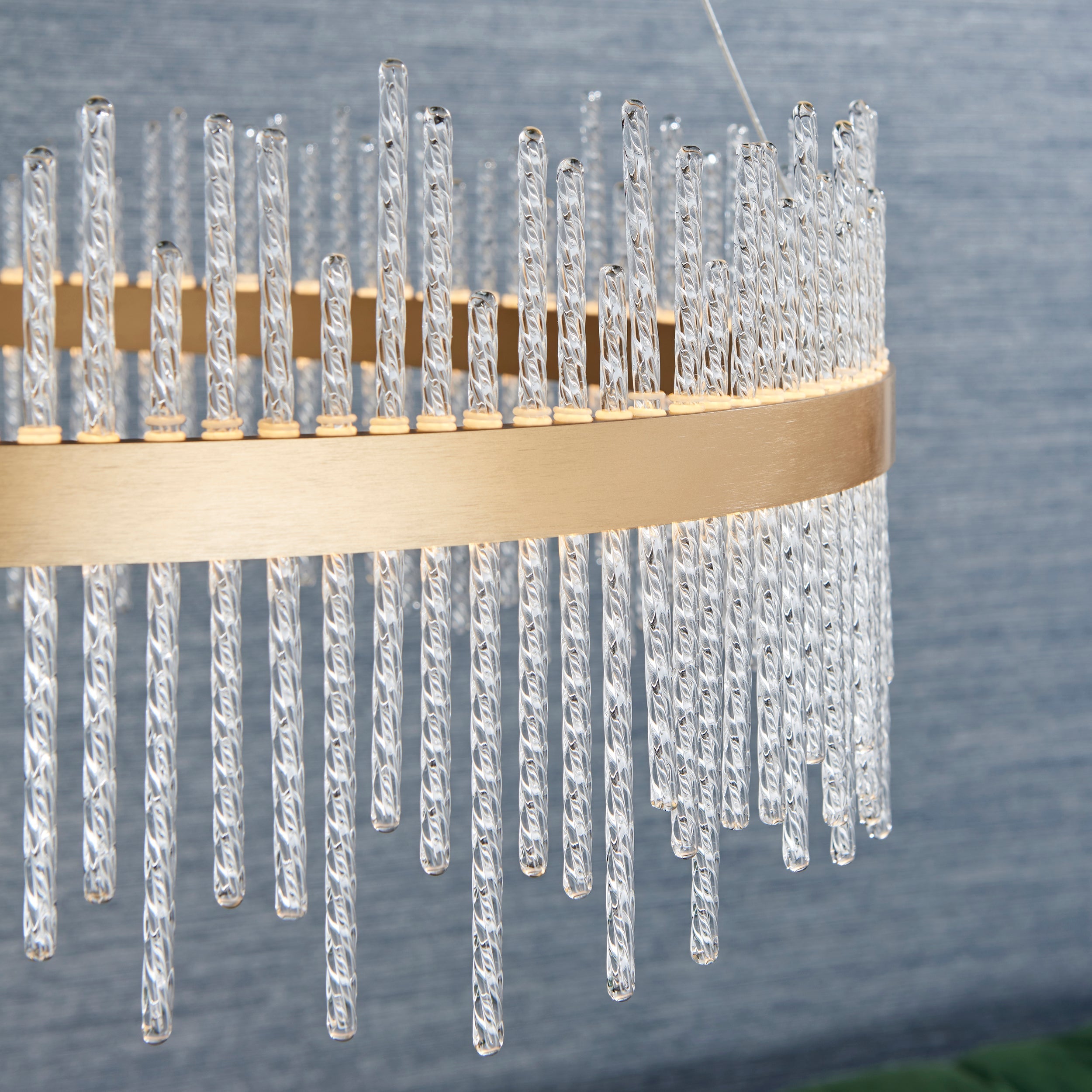 Carmen Glass Rod Ceiling Light - Brushed Gold / Chrome Various Sizes