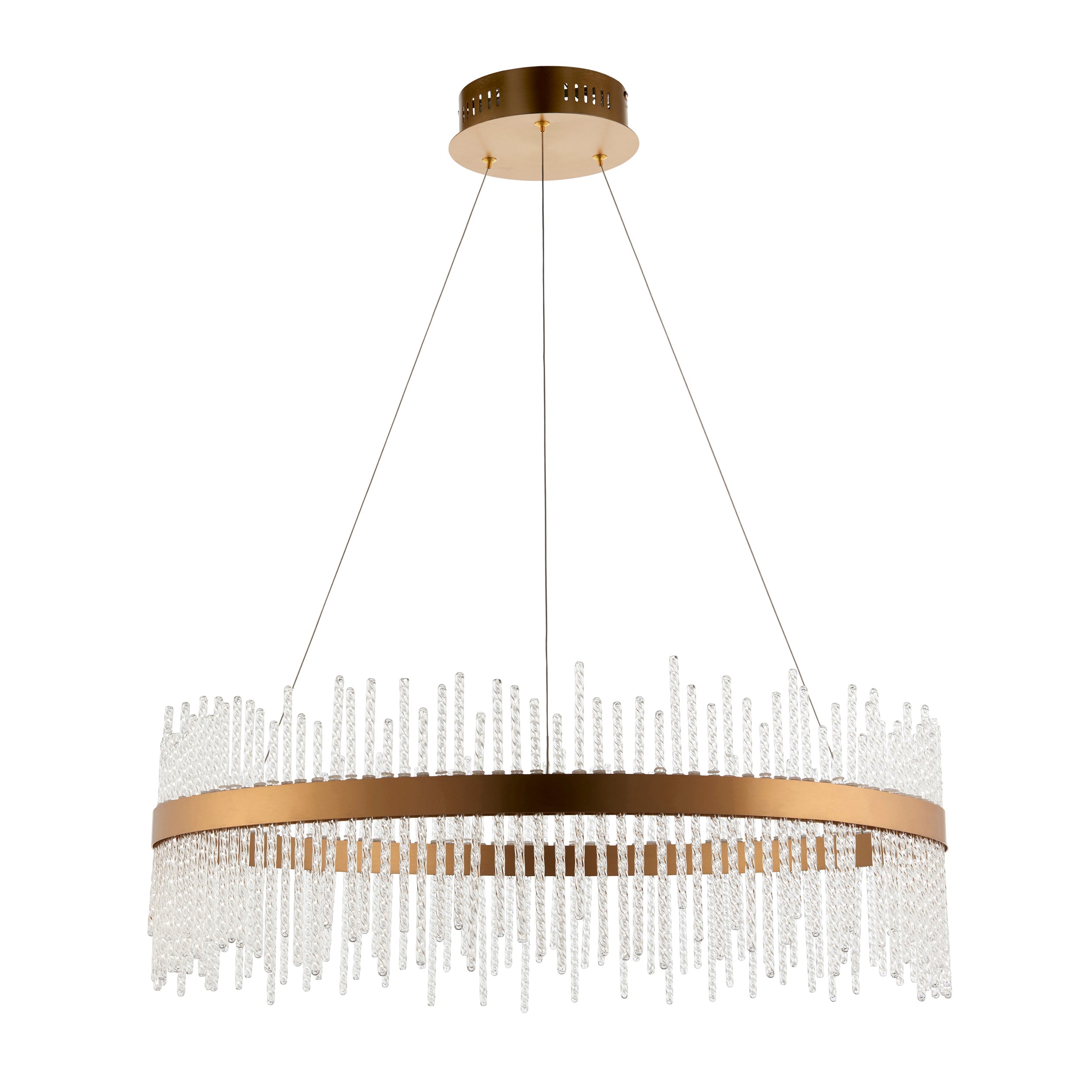 Carmen Glass Rod Ceiling Light - Brushed Gold / Chrome Various Sizes