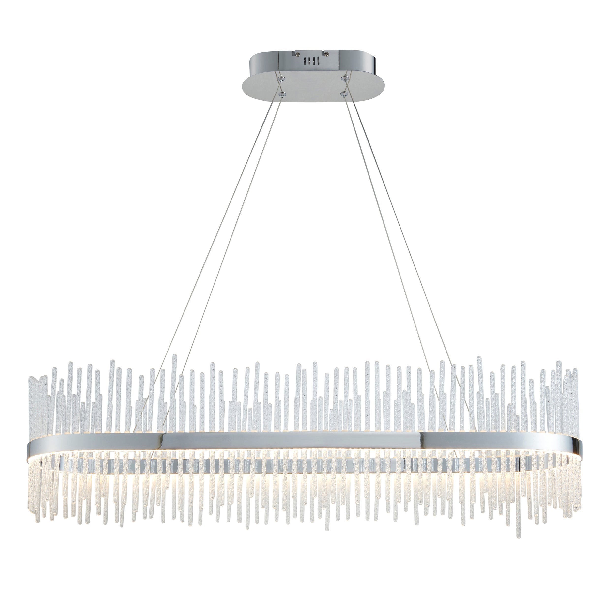 Carmen Glass Rod Kitchen Island Light - Brushed Gold / Chrome Various Sizes