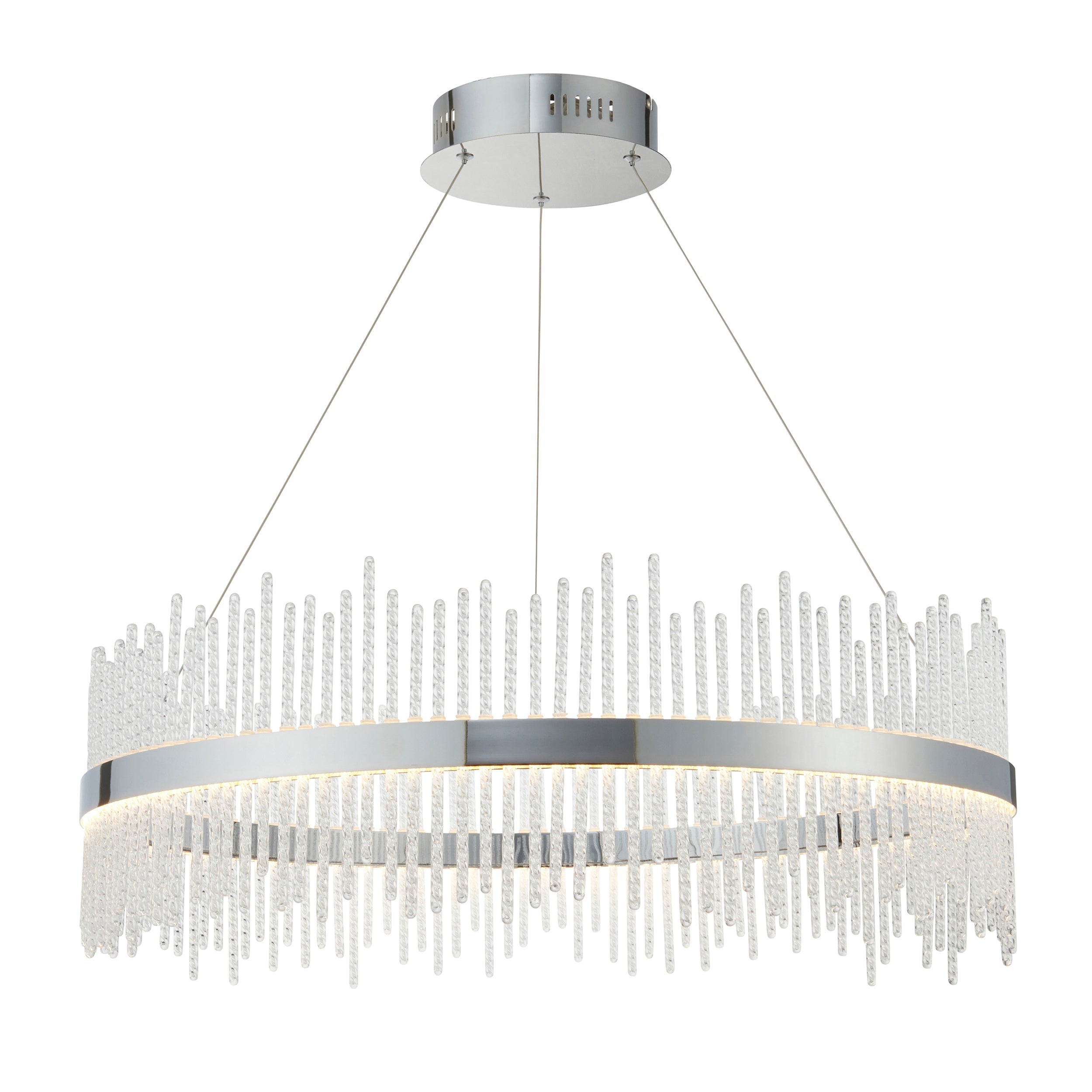 Carmen Glass Rod Ceiling Light - Brushed Gold / Chrome Various Sizes