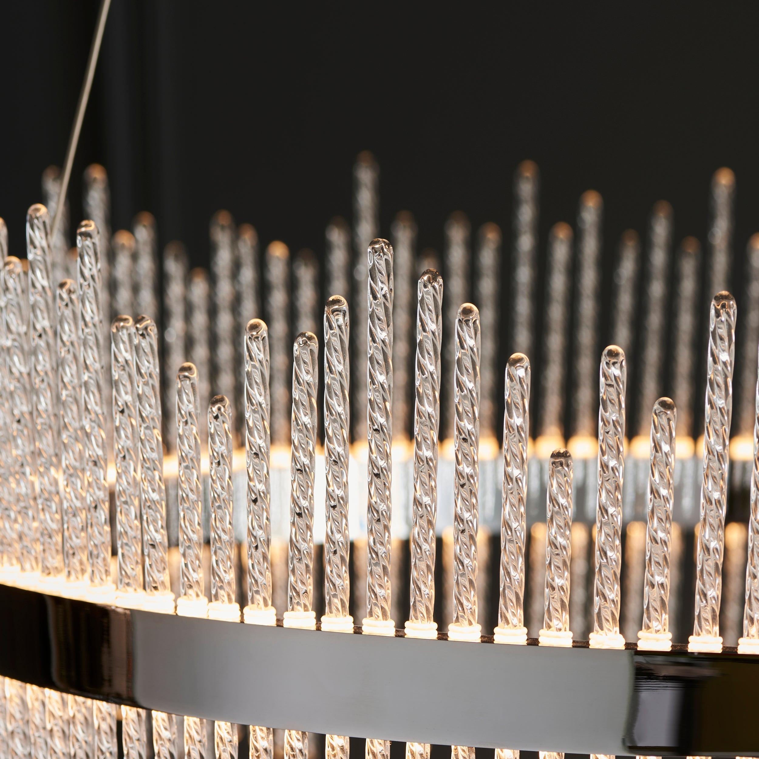 Carmen Glass Rod Ceiling Light - Brushed Gold / Chrome Various Sizes