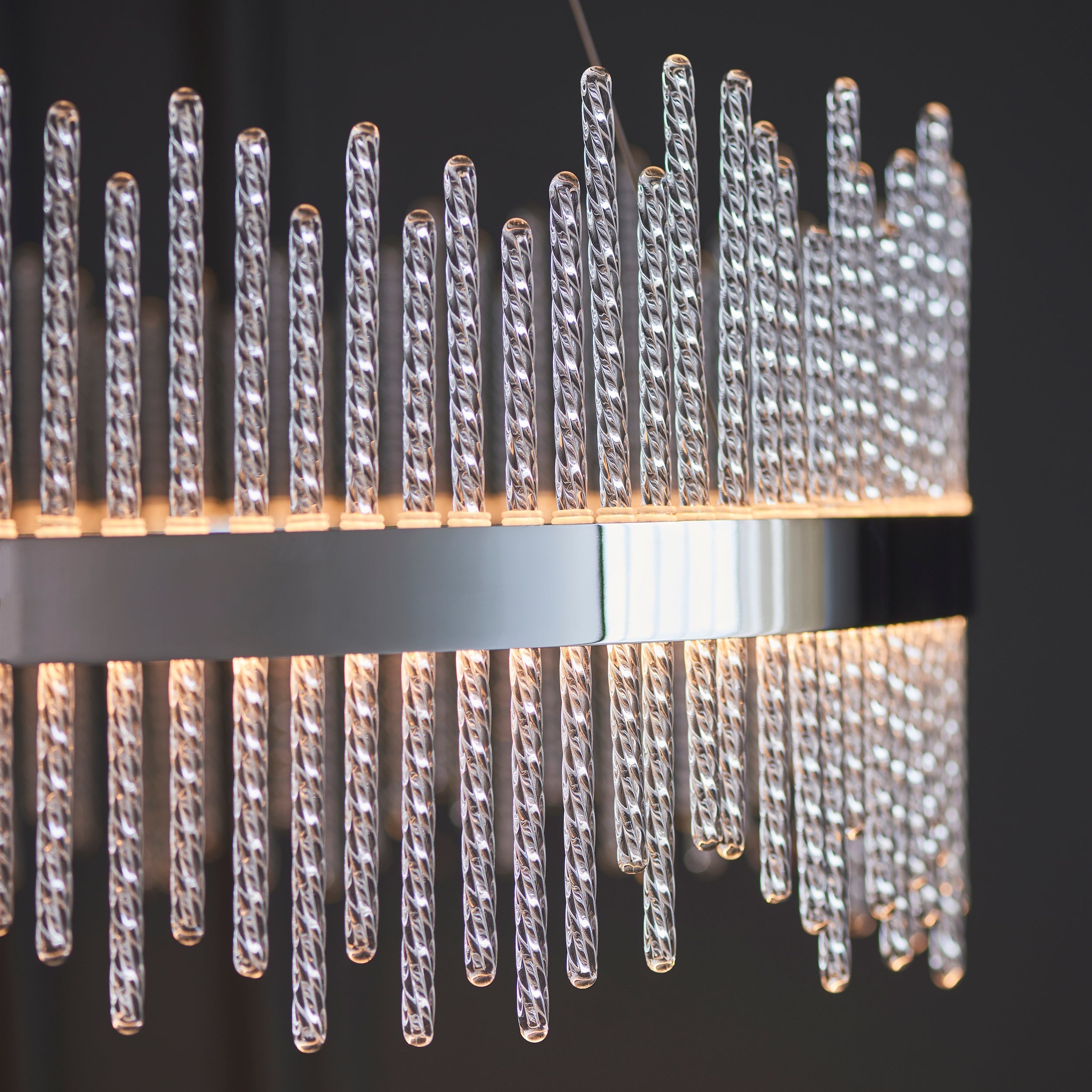 Carmen Glass Rod Ceiling Light - Brushed Gold / Chrome Various Sizes