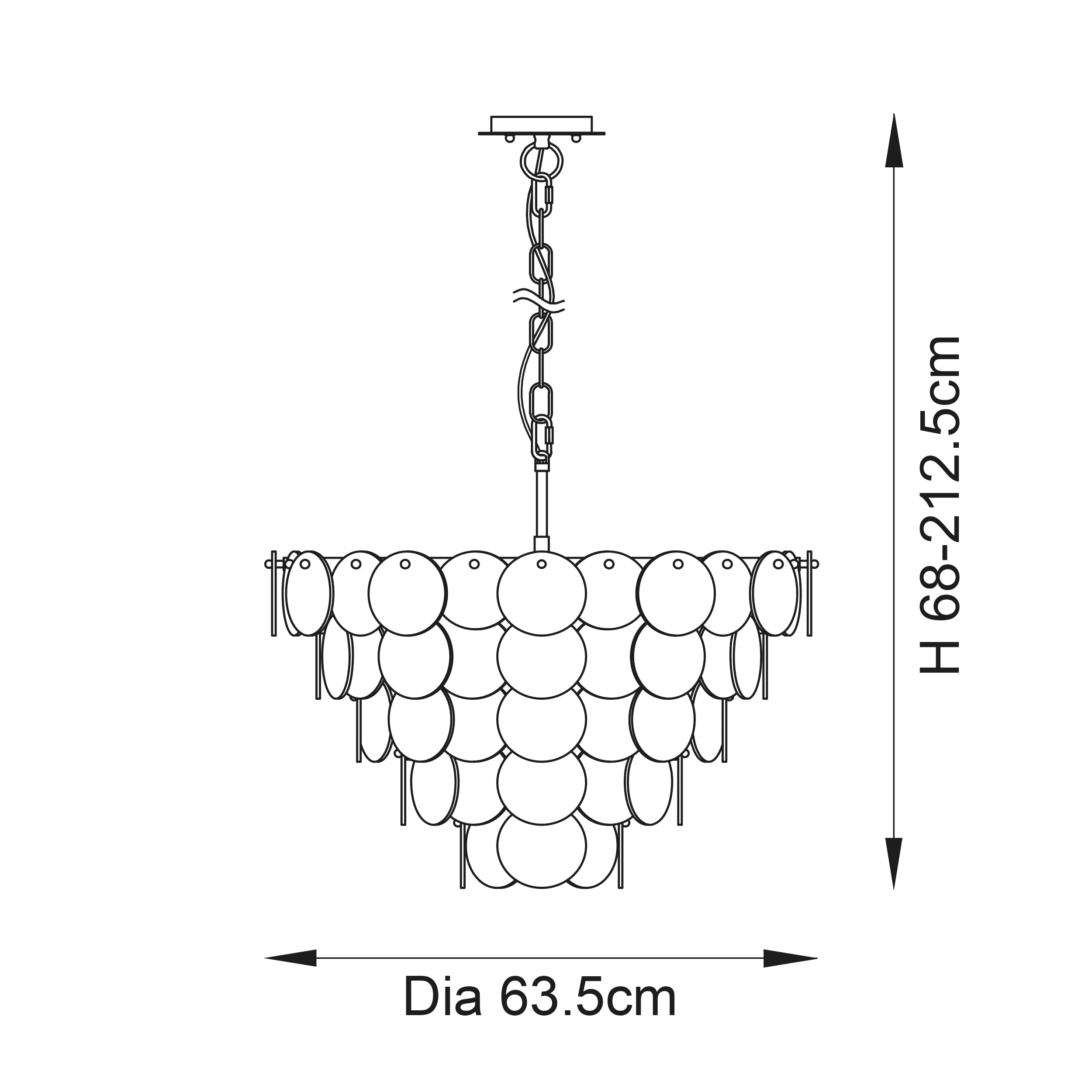 Laurita 9Lt Centre Ceiling Light - Antique Gold