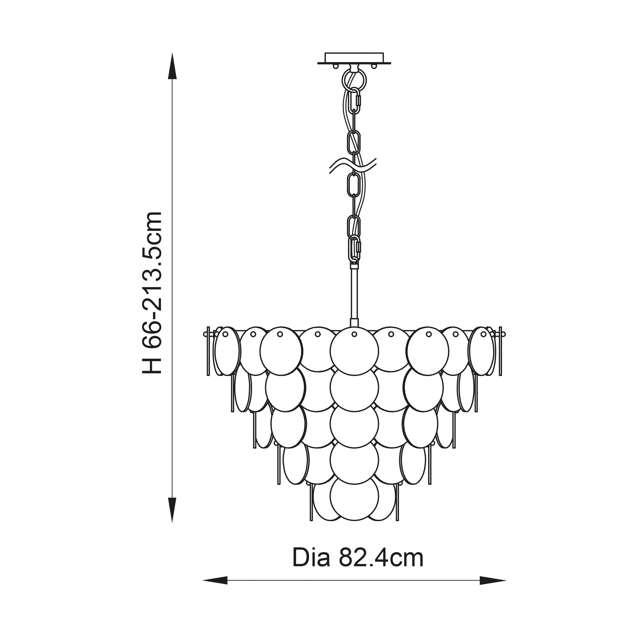 Lucinda 9Lt Centre Ceiling Light - Antique Silver