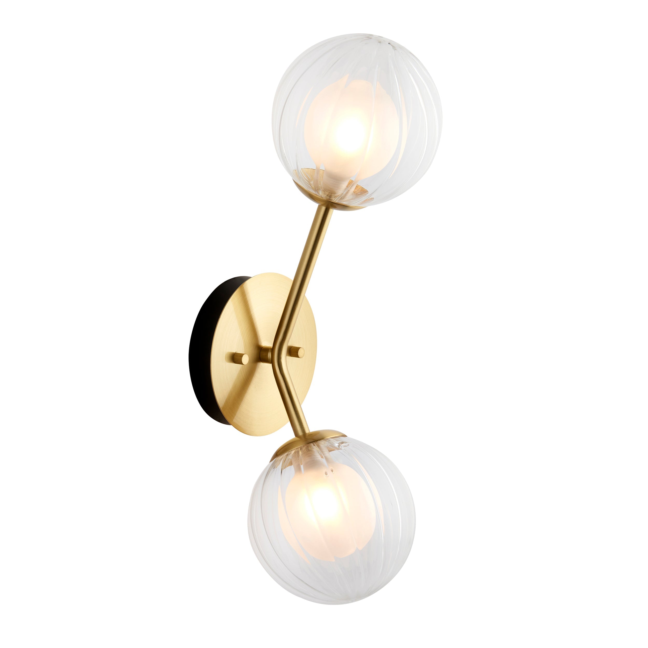 Muscovy 2Lt Wall Light - Satin Brass