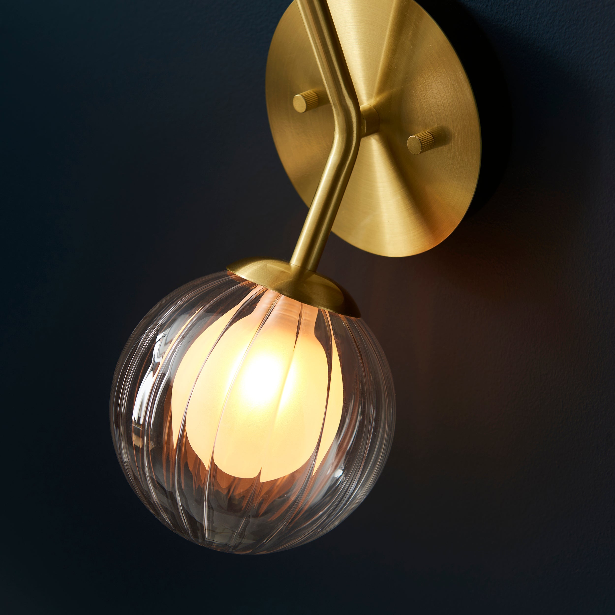 Muscovy 2Lt Wall Light - Satin Brass