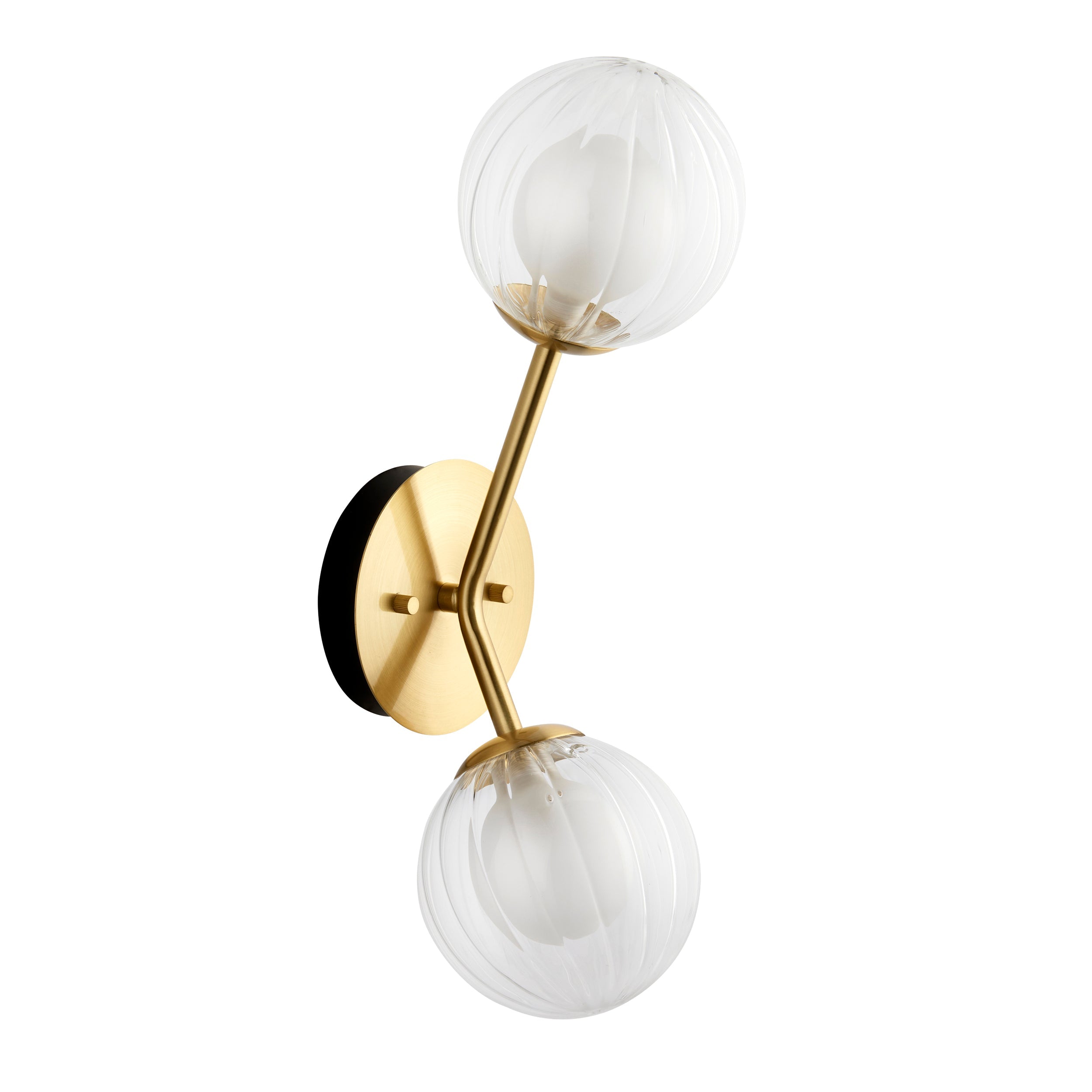 Muscovy 2Lt Wall Light - Satin Brass