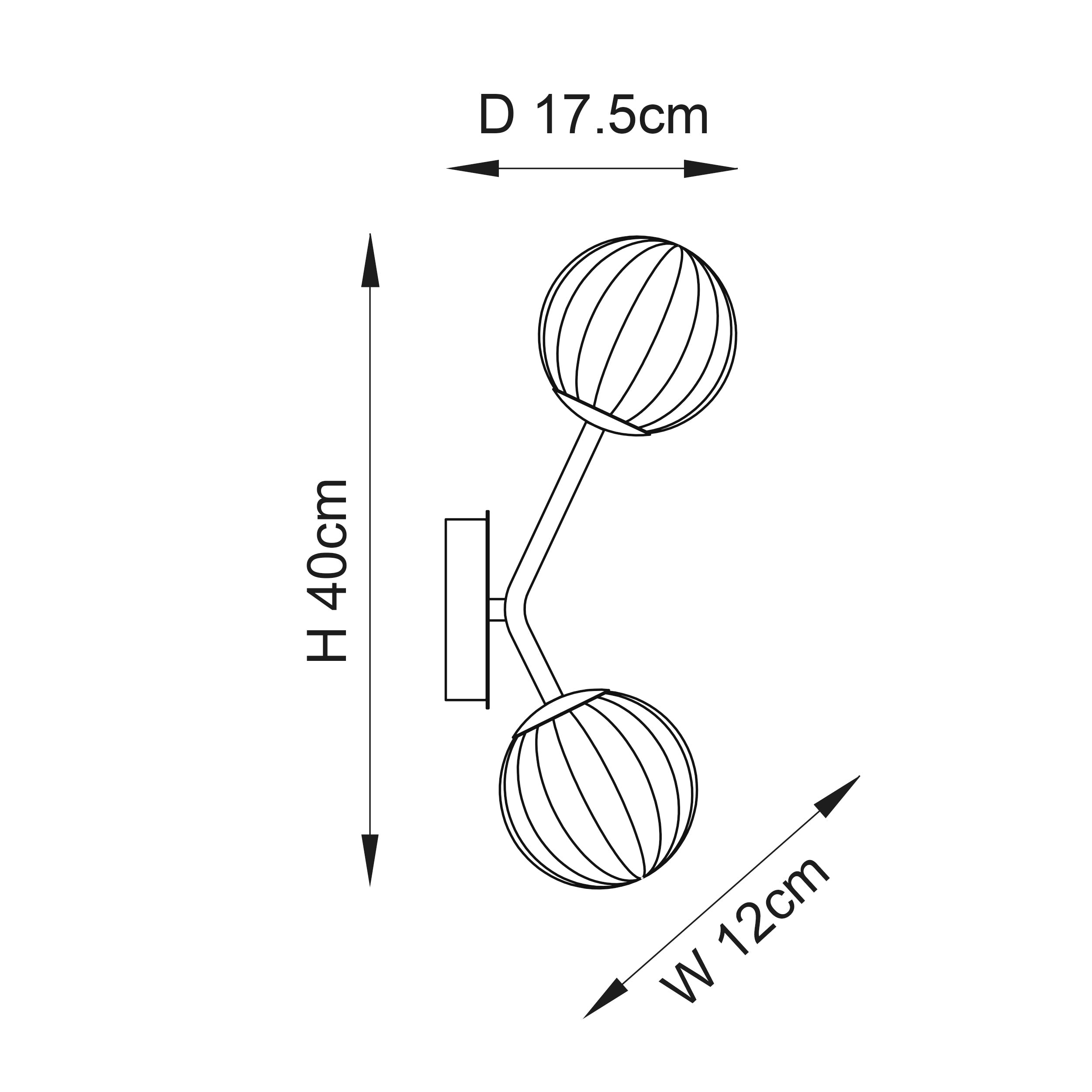 Muscovy 2Lt Wall Light - Satin Brass