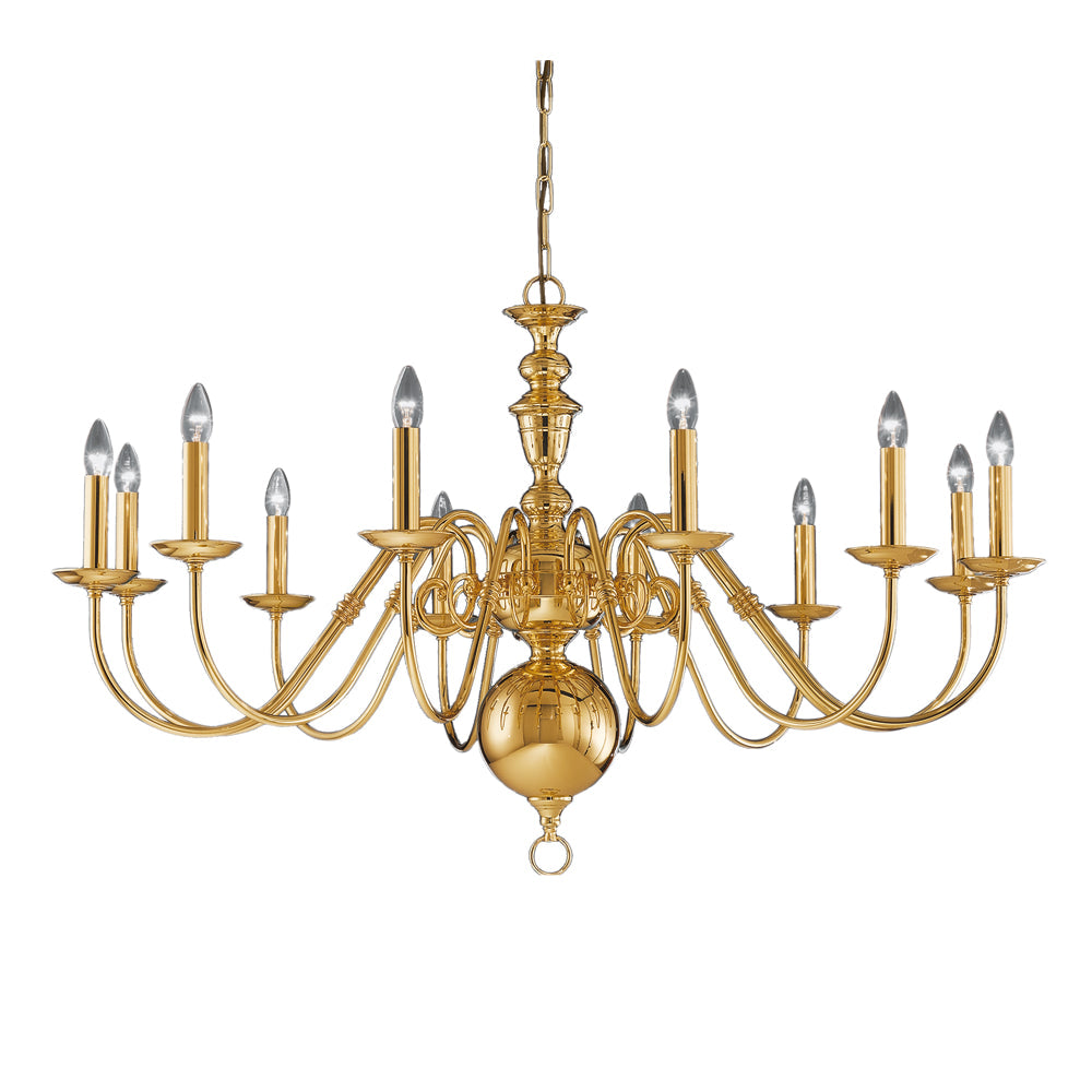 Delphine 3/5/8/12Lt Chandelier Ceiling Light - Polished Brass Finish