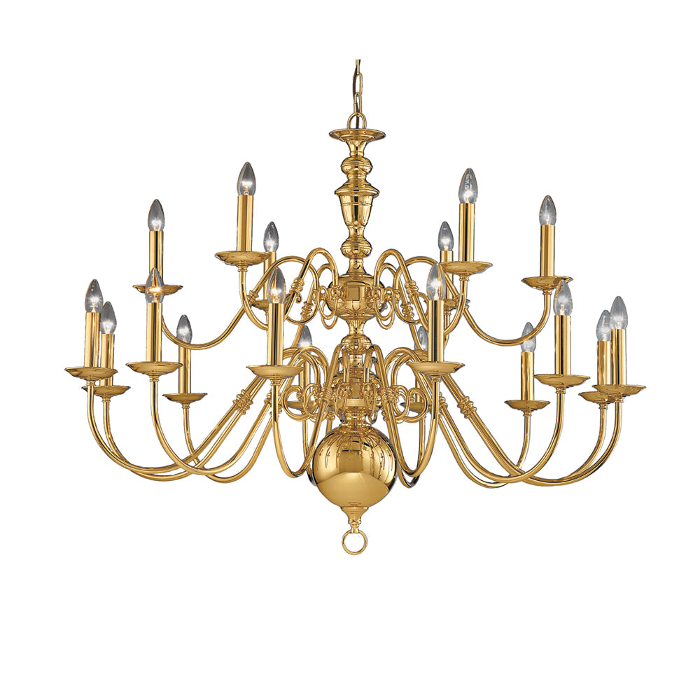 Delphine 18/21/32Lt Double Height Fitting - Polished Brass Finish