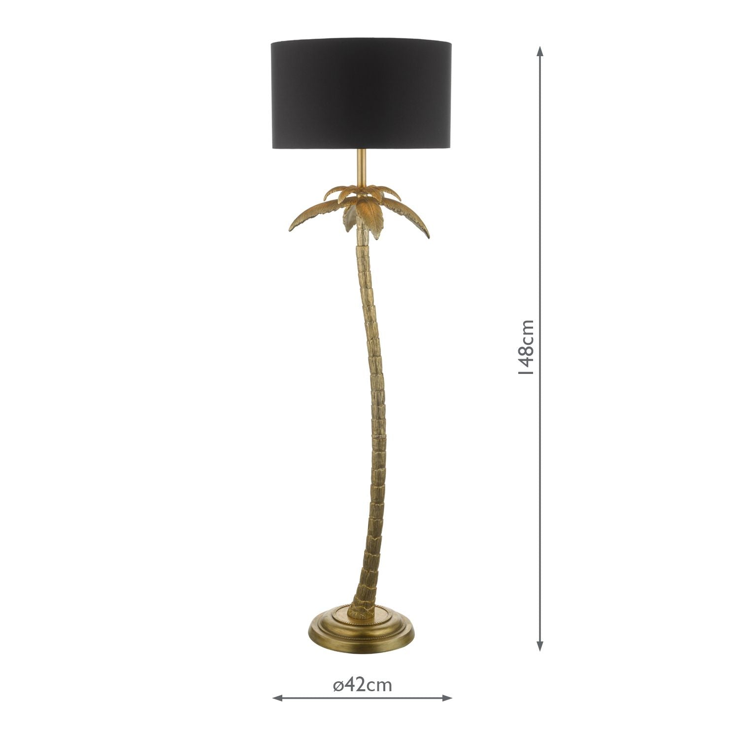 Coco Floor Lamp Antique Gold With Shade E27