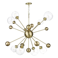 Cosmos 8 Light Double Height Ceiling Light In Butter Brass