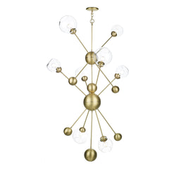 Cosmos 8 Light Double Height Ceiling Light In Butter Brass