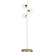 Cosmos 3 Light Floor Lamp- Butter Brass and Glass