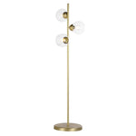 Cosmos 3 Light Floor Lamp- Butter Brass and Glass