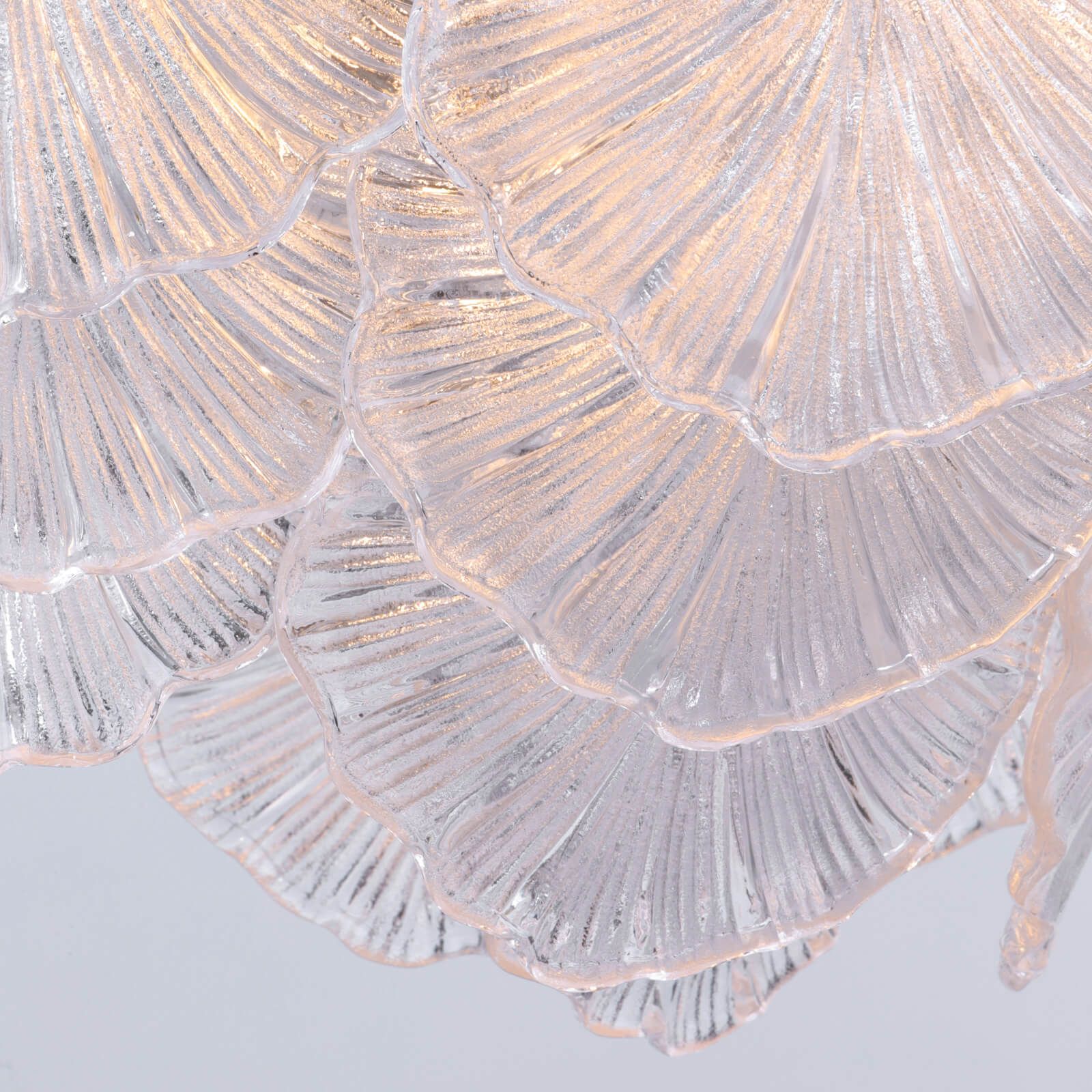 Courtney 10 Light Pendant Textured Glass and Antique Brass