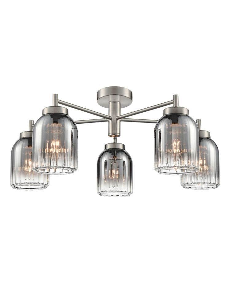 Caliga 3/5Lt Fitting- Aged Brass & Satin Nickel Finishes