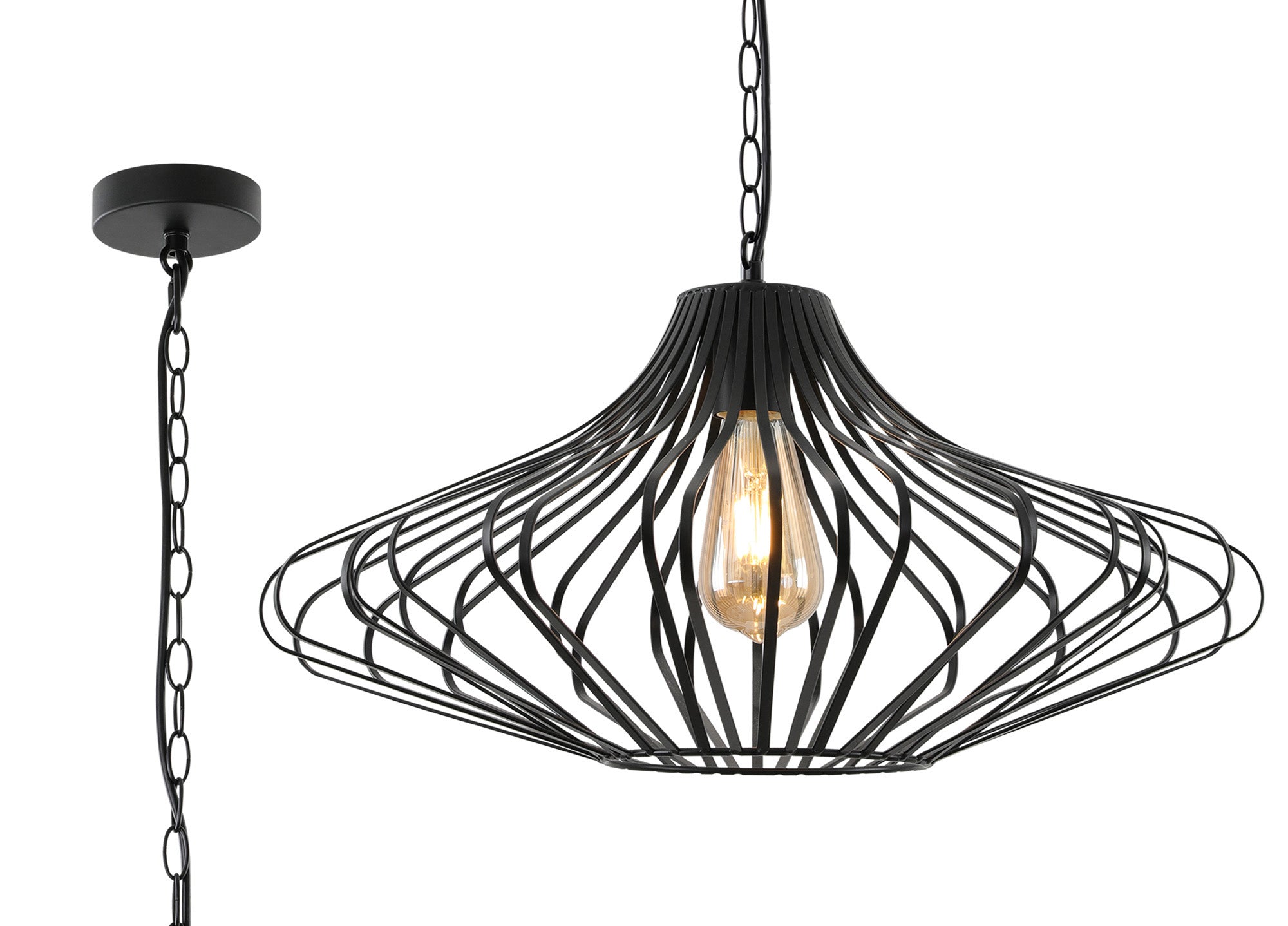 Capricorn 1Lt Pendant - Matt Black/Sand Grey
