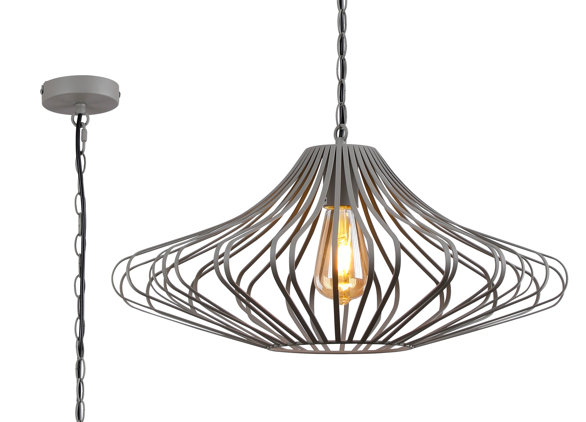 Capricorn 1Lt Pendant - Matt Black/Sand Grey