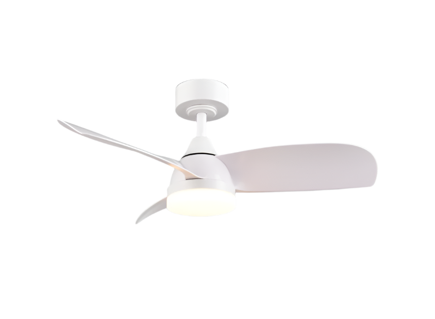 Helsinki LED Ceiling Fan w/ Remote Control - White/Black