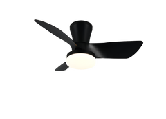 Randers LED Ceiling Fan w/ Remote Control - White/Black