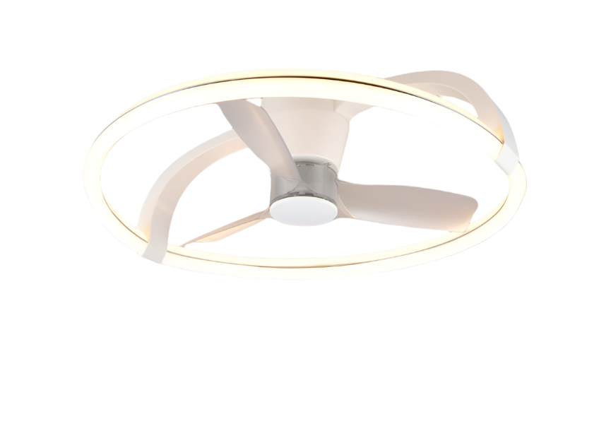Stockholm LED Light Ceiling Fan w/ Remote Control - White/Black