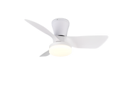 Randers LED Ceiling Fan w/ Remote Control - White/Black