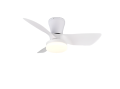 Randers LED Ceiling Fan w/ Remote Control - White/Black
